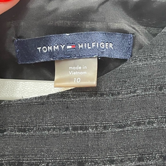 Tommy Hilfiger Black Illusion Strip Fit and Flare Dress - Picture 9 of 10